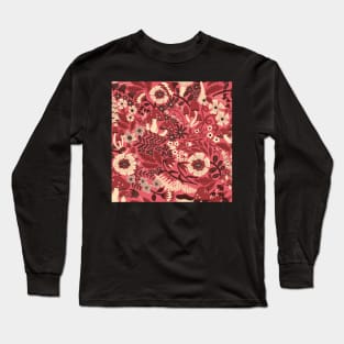 Pink woodland mushrooms toadstools floral Long Sleeve T-Shirt